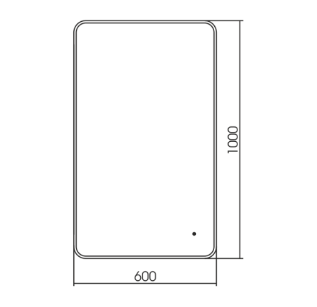 Зеркало Silver Mirrors Incanto 600х1000 (черный декор, бесконтактный сенсор, гор./верт.)