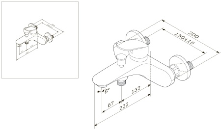 Смеситель для ванны AM.PM Like F8010000 хром