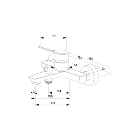 Смеситель для ванны цельнолитой Milardo Enjoy, хром ENJSB00M02