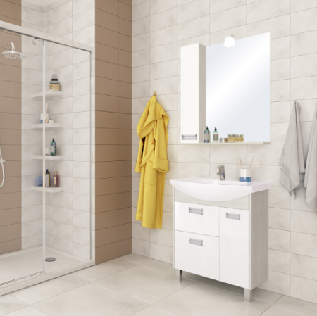 Зеркало-шкаф Акватон Бекка 70 Белый/Дуб Сомерсет 1A214702BAC20