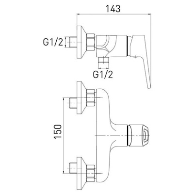 Смеситель для биде Gross Aqua Delta 5740268C-B Смеситель для биде Gross Aqua Delta 5740268C-B